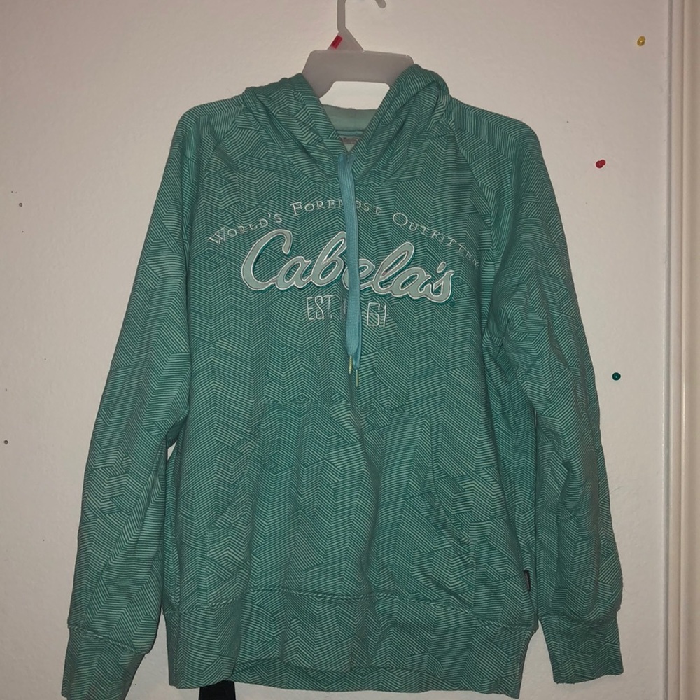 Teal zigzag Cabela’s hoodie